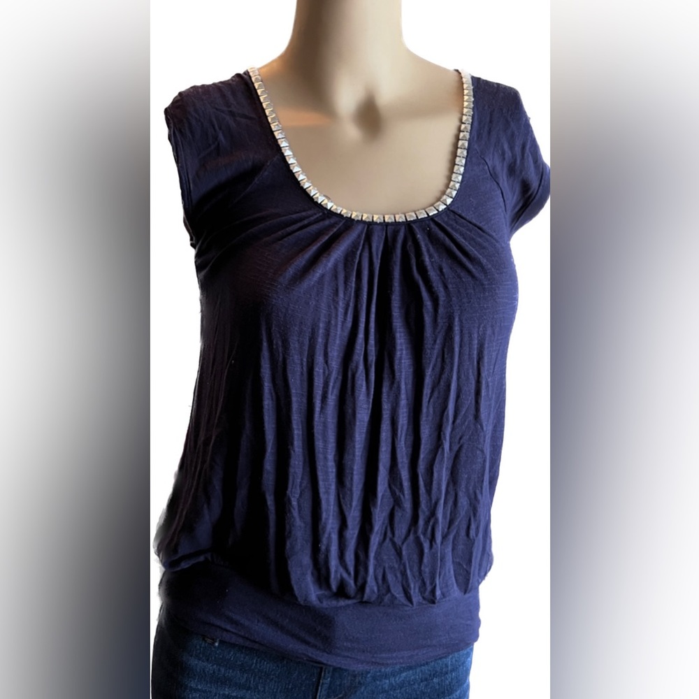 Blue embellished top